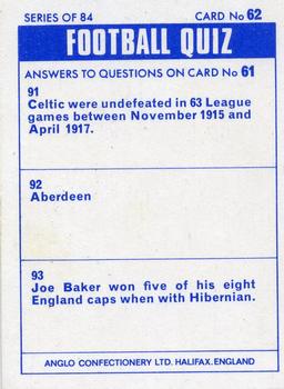 1969-70 Anglo Confectionery Football Quiz #62 David Herd Back