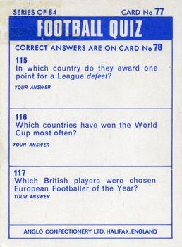 1969-70 Anglo Confectionery Football Quiz #77 Mike Summerbee Back