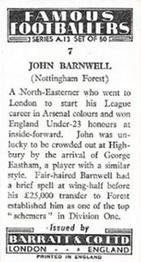 1965-66 Barratt & Co. Famous Footballers (A13) #7 John Barnwell Back