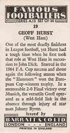 1965-66 Barratt & Co. Famous Footballers (A13) #19 Geoff Hurst Back