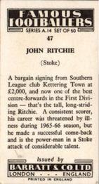 1966-67 Barratt & Co. Famous Footballers (A14) #47 John Ritchie Back