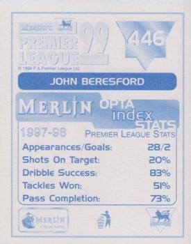 1998-99 Merlin Premier League 99 #446 John Beresford Back