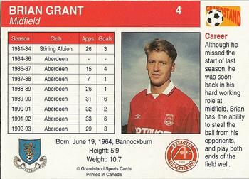1993-94 Grandstand Footballers #4 Brian Grant Back