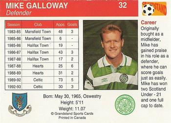 1993-94 Grandstand Footballers #32 Mike Galloway Back
