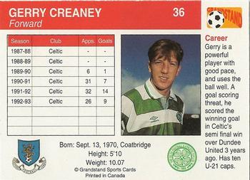 1993-94 Grandstand Footballers #36 Gerry Creaney Back