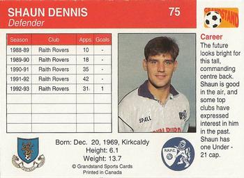 1993-94 Grandstand Footballers #75 Shaun Dennis Back