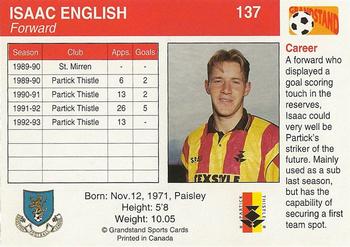 1993-94 Grandstand Footballers #137 Isaac English Back
