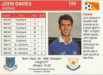 1993-94 Grandstand Footballers #159 John Davies Back