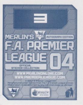 2003-04 Merlin F.A. Premier League 2004 #3 Logo Back