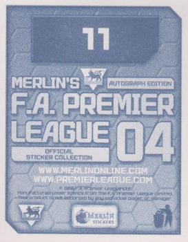 2003-04 Merlin F.A. Premier League 2004 #11 Ashley Cole Back