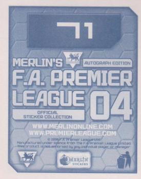 2003-04 Merlin F.A. Premier League 2004 #71 Darren Purse Back