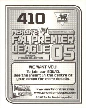 2004-05 Merlin F.A. Premier League 2005 #410 Away Kit Back
