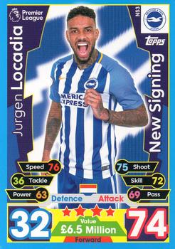 2017-18 Topps Match Attax Premier League Extra - New Signing #NS3 Jurgen Locadia Front