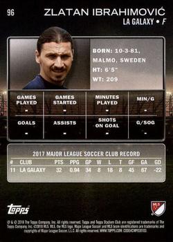 2018 Stadium Club MLS #96 Zlatan Ibrahimovic Back