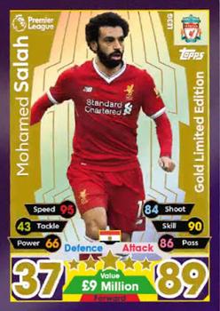 2017-18 Topps Match Attax Premier League Extra - Limited Edition - Gold #LE3G Mohamed Salah Front