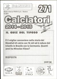 2014-15 Panini Calciatori Stickers #271 Ștefan Radu Back