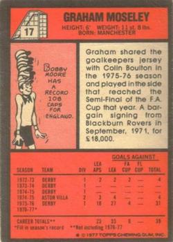 1977-78 Topps Footballer English (Red Backs) #17 Graham Moseley Back
