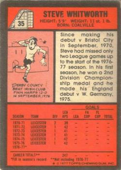 1977-78 Topps Footballer English (Red Backs) #35 Steve Whitworth Back