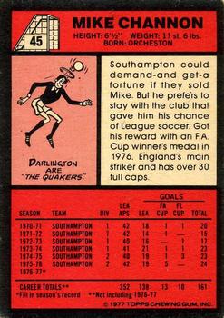 1977-78 Topps Footballer English (Red Backs) #45 Mike Channon Back