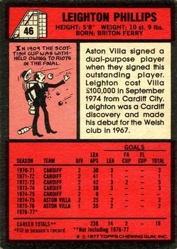 1977-78 Topps Footballer English (Red Backs) #46 Leighton Phillips Back