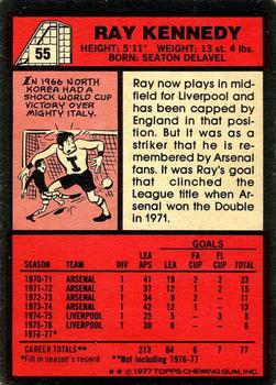 1977-78 Topps Footballer English (Red Backs) #55 Ray Kennedy Back