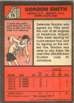 1977-78 Topps Footballer English (Red Backs) #76 Gordon Smith Back