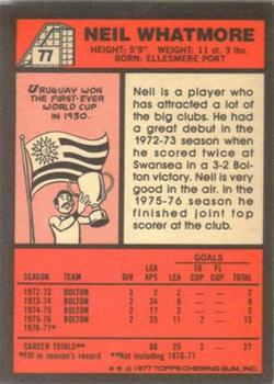 1977-78 Topps Footballer English (Red Backs) #77 Neil Whatmore Back