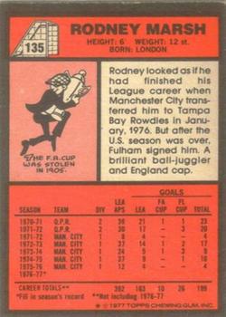 1977-78 Topps Footballer English (Red Backs) #135 Rodney Marsh Back