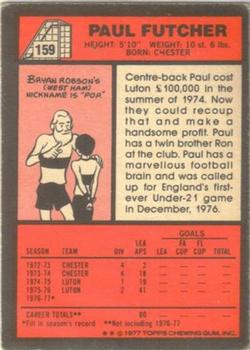 1977-78 Topps Footballer English (Red Backs) #159 Paul Futcher Back