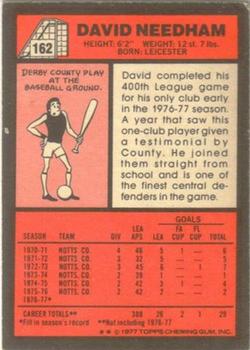 1977-78 Topps Footballer English (Red Backs) #162 Dave Needham Back