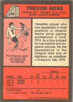 1977-78 Topps Footballer English (Red Backs) #249 Trevor Ross Back
