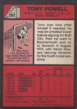 1977-78 Topps Footballer English (Red Backs) #262 Tony Powell Back