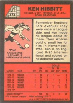 1977-78 Topps Footballer English (Red Backs) #272 Ken Hibbitt Back