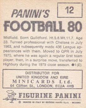 1979-80 Panini Football 80 (UK) #12 John Hollins Back