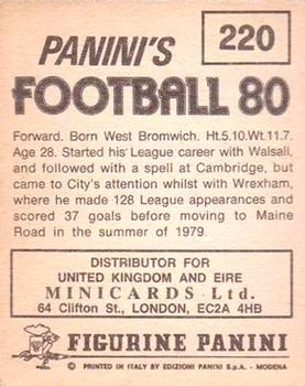 1979-80 Panini Football 80 (UK) #220 Bobby Shinton Back