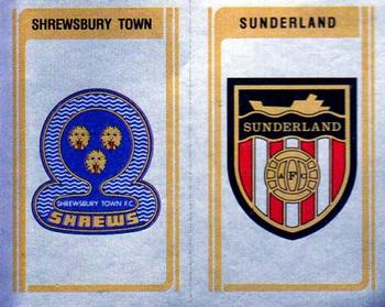 1979-80 Panini Football 80 (UK) #383 Shrewsbury Town / Sunderland Club Badges Front
