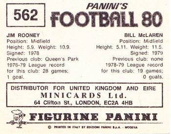 1979-80 Panini Football 80 (UK) #562 Bill McLaren / Jim Rooney Back