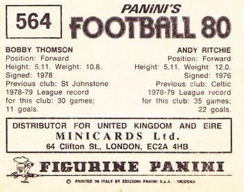 1979-80 Panini Football 80 (UK) #564 Andy Ritchie / Bobby Thomson Back