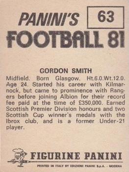 1980-81 Panini Football (UK) #63 Gordon Smith Back