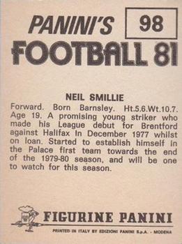 1980-81 Panini Football (UK) #98 Neil Smillie Back
