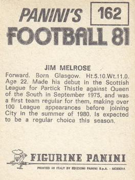 1980-81 Panini Football (UK) #162 Jim Melrose Back