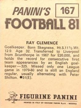 1980-81 Panini Football (UK) #167 Ray Clemence Back