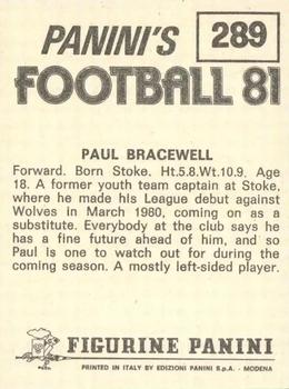 1980-81 Panini Football (UK) #289 Paul Bracewell Back