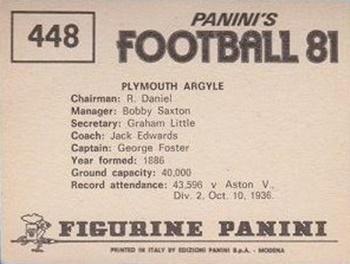 1980-81 Panini Football 81 (UK) #448 Team Photo Back