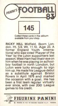 1982-83 Panini Football 83 (UK) #145 Ricky Hill Back