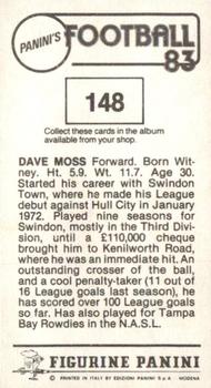 1982-83 Panini Football 83 (UK) #148 Dave Moss Back