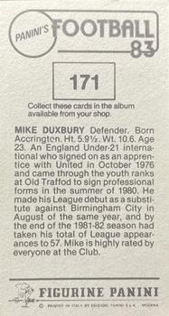 1982-83 Panini Football 83 (UK) #171 Mike Duxbury Back