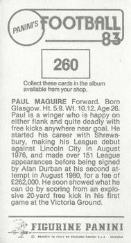 1982-83 Panini Football 83 (UK) #260 Paul Maguire Back