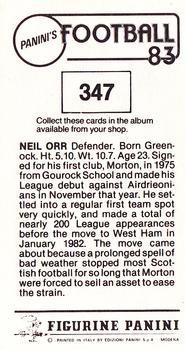 1982-83 Panini Football 83 (UK) #347 Neil Orr Back