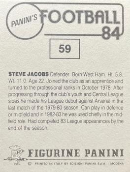 1983-84 Panini Football 84 (UK) #59 Steve Jacobs Back